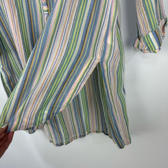Maeve Anthropologie 100% Cotton Striped Tunic Top Beach Coastal Summer - Picture 4 of 6